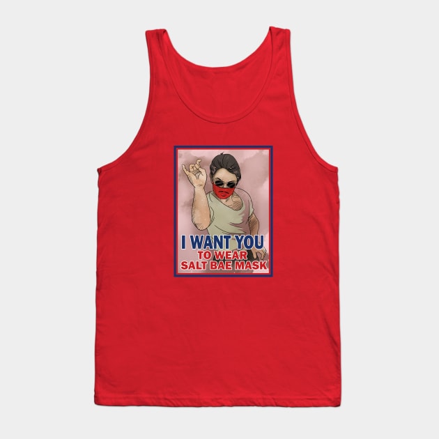 Salt Bae Mask Tank Top by peekxel